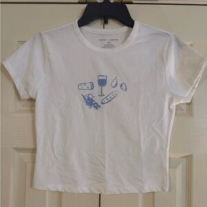 Better Together White Short Sleeve Tee with Blue Bistro Graphic